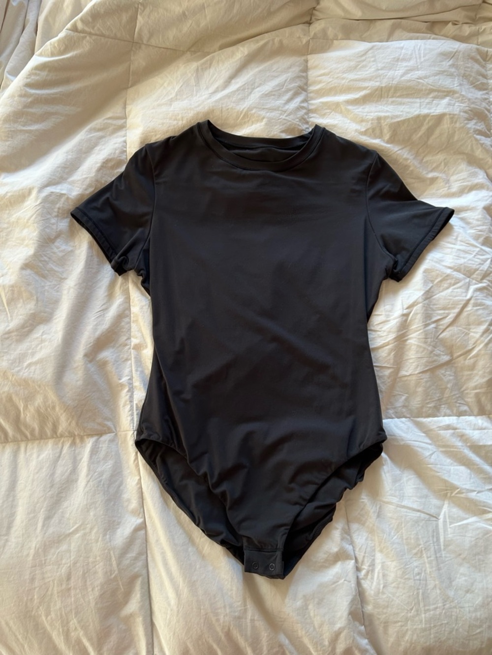 SKIMS Black Short-Sleeve Bodysuit